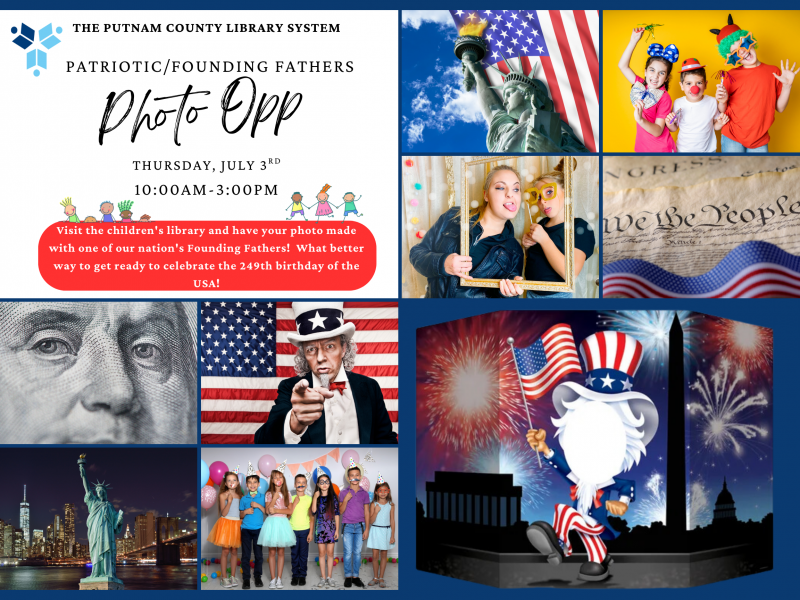 Patriotic/Founding Fathers Photo Opp - Thu, Jul 3, 2025 10:00am - 3:00pm @ Putnam County Library