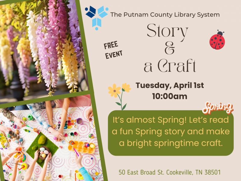 Story & a Craft: Spring! – Tue, Apr 1, 2025 10:00am – 11:00am @ Putnam ...