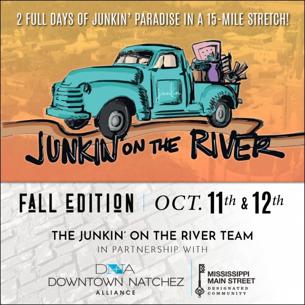 Junkin' On The River, Fall Edition - Oct 11, 2024 8:00am - Oct 12, 2024 5:00pm @ Downtown Natchez